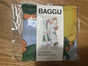 BAGGU Standard Cat and Flowers Reusable Tote Eco Bag Used - Picture 1 of 1