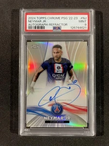 2022/23 Topps Chrome PSG Neymar Jr Autograph Refractor #03/75 PSA 9 - Picture 1 of 2