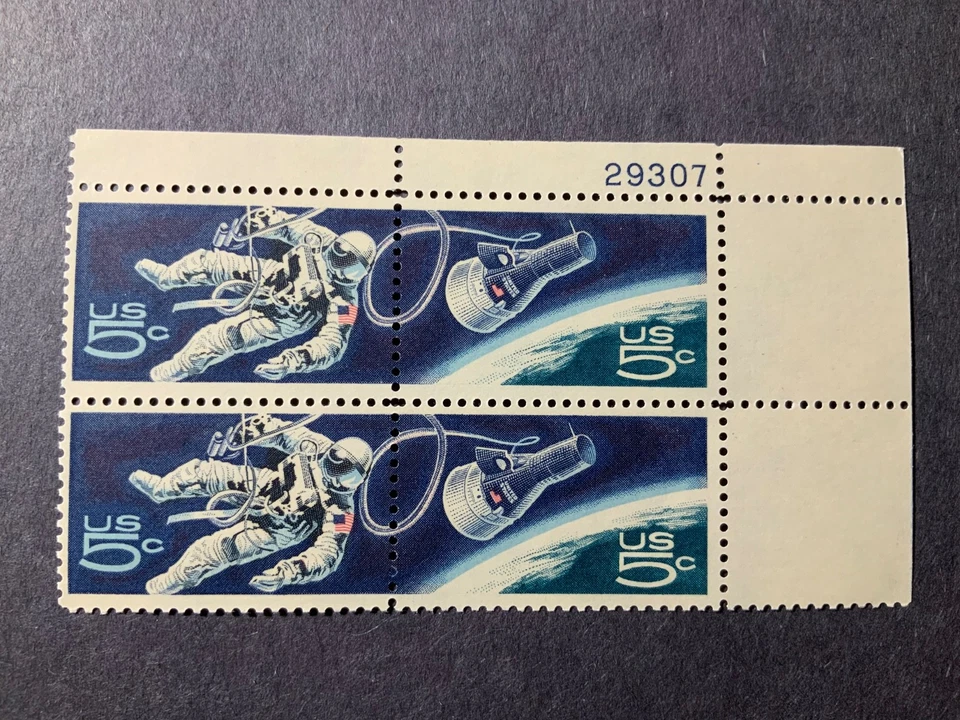 US Scott #1331-1332 5c Space Walk Space Twins Plate Block Mint Stamps MNH - Image 1 of 1