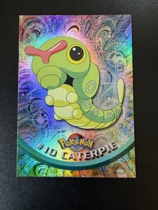 Pokemon Topps Caterpie #10 Rainbow Foil English 1999 LP Blue Logo - Picture 1 of 2