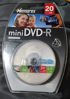 Memorex MINI DVD-R 1.4 GB 30 Min Single Sided 20 Pack New Sealed  - Image 1 of 2