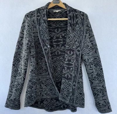 Royal Robbins Cardigan Wool Sweater Women's Large Black Gray - Image 1 of 4