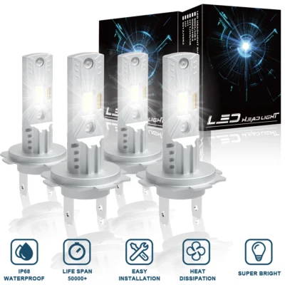 For BMW 328i xDrive 2009-2016 High Low Beam White Combo 4*H7 LED Headlight Bulbs - Image 1 of 4