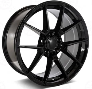 19x9.5 +38 5X120  GLOSS BLACK WHEELS FITS Honda Civic Type R 2017 up SET OF 4 - Picture 1 of 3
