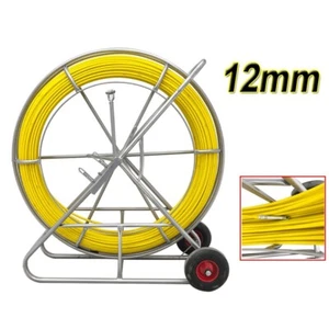 12mm Fish Tape Fiberglass Wire Cable Running Puller 250M/820ft Duct Rodder - Picture 1 of 12