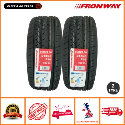 2 x 215 45 16 - 215/45R16 90V XL FRONWAY EURUS-08 Tyres - XL Load Rated  2154516 - Image 1 of 4