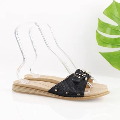 Sandalia originalista Dr Scholls para mujer talla 11 negra lagarto correa con hebilla deslizable Foto 1 de 4