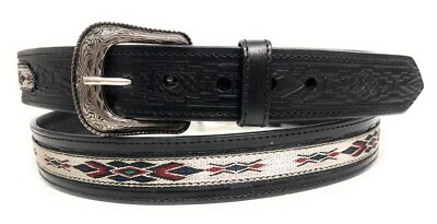 CINTURÓN DE CUERO WESTERN PARA HOMBRE. CINTURÓN DE RODEO VAQUERO ESTILO SUROESTE CABALLO SILLA DE MONTAR Foto 1 de 4