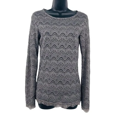 Top de encaje ajustado BKE Boutique para mujer talla S elástico transparente Foto 1 de 4