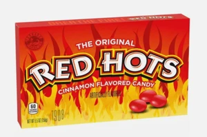 The Original RED HOTS 5.5oz Original Cinnamon Flavored Candy Theater Box BB 5/26 - Picture 1 of 4