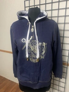 Oleg Cassini Sport womans size M Graphic Full Zip Hoodie Jacket - Picture 1 of 8