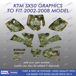 to fit KTM SX50 Graphics KTM mini adventure 2002-2008 Motocross MX sticker CAMMO - Picture 1 of 7