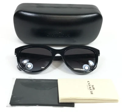 Gafas de sol Coach HC8285U L1137 50028G negras monturas ojos de gato lentes grises 56-19-145 Foto 1 de 4