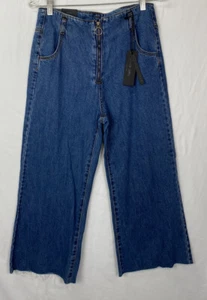 Black Label C'est Toi High Waist Crop Wide Raw Hem Jeans Size 7 30x22.5 NWT #22F - Picture 1 of 8