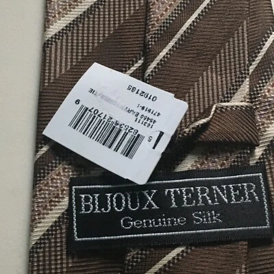 Corbata BIJOUX TERNER de seda genuina hecha a mano para hombre 60” de largo -4” de ancho nueva con etiquetas nueva J117 Foto 1 de 4