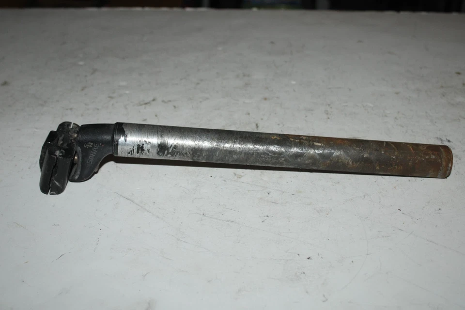 Tubo de asiento de tija de sillín de bicicleta Sakae 317/27,2 mm 23 mm desplazado plateado carretera remitente de EE. UU. Foto 1 de 4