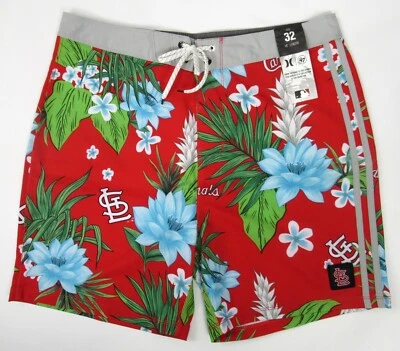 Hurley X '47 板短裤男式 32 码美国职棒大联盟圣路易斯红雀队棒球 — 第 1/4 张图片