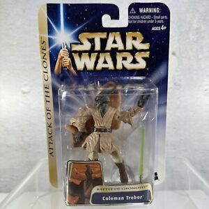 New 2003 Hasbro Star Wars Battle of Geonosis Coleman Trebor Jedi 3.75" Figure