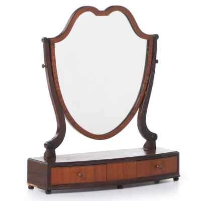 federal style mahogany and satinwood tabletop dressing mirror - Image 1 of 4