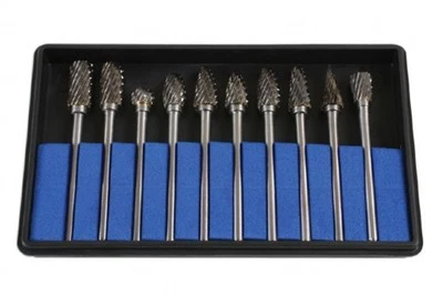 Tungsten Carbide Burr Tool Set 10 Profile Set Cutting Shaping Grinding