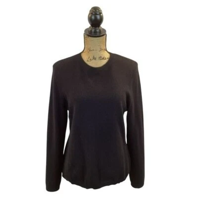 Country Shop Cashmere Sweater Womens Medium Crew Neck Dark Gray - Image 1 of 4