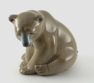 LLADRO Daisa España Porcelana Esmaltada Marrón Oso Sentado Estatuilla #1206 - Imagen 1 de 5