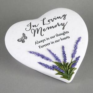 Thoughts of You Heart Stone  Lavender In Loving Memorial Garden Grave  Ornament