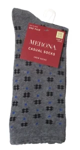NEW WOMENS 1 PAIR MARONA SHOE SIZE 4-10 GRAY BLACK GEOMETRIC CASUAL CREW SOCKS - Picture 1 of 2