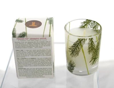 Thymes "Frasier Fir" New In Glass Container Aromatic Votive Candle 2 Oz - Image 1 of 2