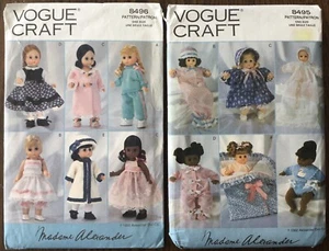 Vogue Craft Madame Alexander Doll Clothing Pattern Set # 8495 & # 8496 - Picture 1 of 1
