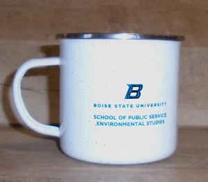 Boise State U. Emaille Camping Dose Kaffeebecher 16 Unzen Tasse Stadt der Bäume Arielle - Bild 1 von 3