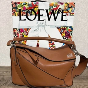 Loewe Puzzle Shoulder Bag Brown Tan Calf Leather - Picture 1 of 10