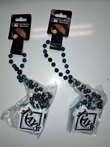TAMPA BAY RAYS MLB Mardi Gras Beads Medallion & Necklace Set Of 2 NEW - Picture 1 of 4