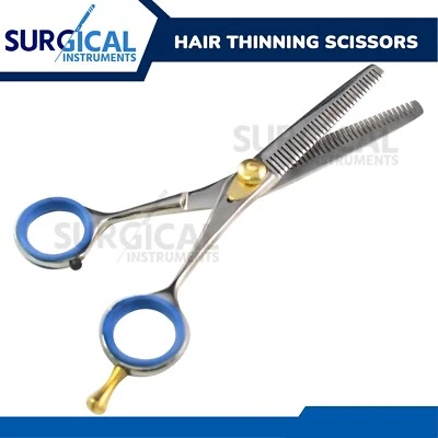 Tijeras adelgazantes de pelo para mascotas perros gatos 5,5" agujeros azules para dedos alemanas Foto 1 de 3