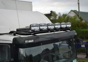 Barra tetto A+LED+Jumbo faretti LED x4+faro ambra per Mercedes Arocs Low - NERO - Foto 1 di 8