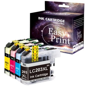 Cartucho de tinta 4PacK LC203 compatible con LC201 MFC-J5720DW MFC-J460DW MFC-J885DW - Imagen 1 de 1