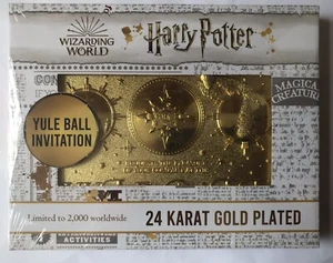 Harry Potter Yule Ball 24K Gold Plated Ticket Limited Edition Only 2000 Produced - Picture 1 of 6
