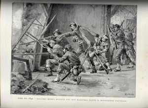 1884 Stampa Antica = G. MEDICI DIFENDE IL VASCELLO ROMA 1849 = Risorgimento - Foto 1 di 1