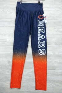 NEW NFL Chicago Bears WOMENS Leggings Large Zubaz SPELLOUT Logo Yoga Activewear - Picture 1 of 9