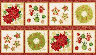 Robert Kaufman Tecidos Holiday Flourish 15 Painel Metálico Dourado SRKM 20780 223 - Imagem 1 de 4