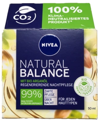 Nivea Natural Balance Regenerierende Nachtpflege mit Bio Argan Öl 50ml - Bild 1 von 4