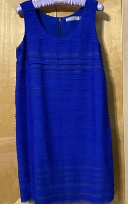Cluny Women's Persian Blue Layered Chiffon Sheath Dress Size 6 - Image 1 of 4
