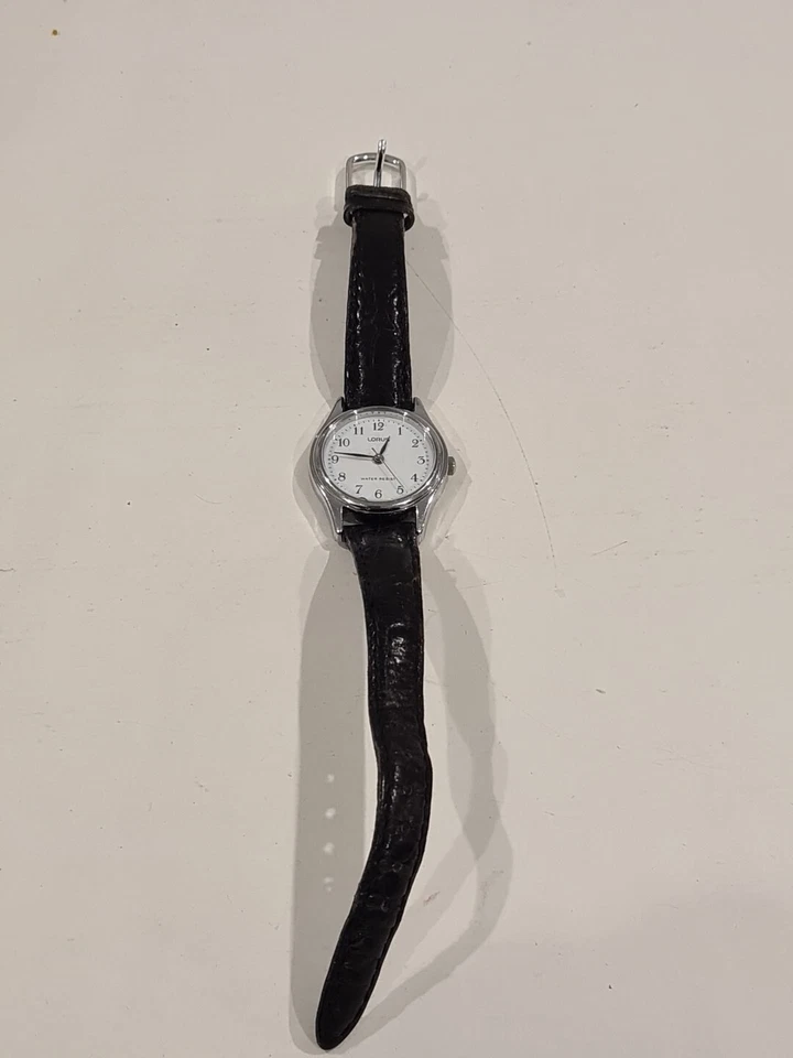 Lorus Watch with Black Leather Band - V821-0660 - Fast Post - image 1 of 4