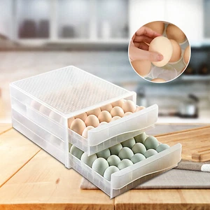 60 Eier Doppelte Eierschublade Eierbox Eierbehälter Aufbewahrungsbox Kühlschrank - Bild 1 von 12