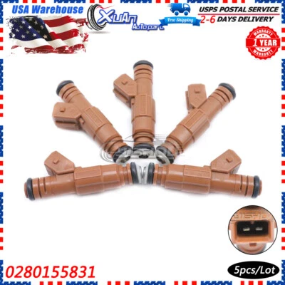 0280155831 5x Inyectores de combustible para Volvo S60 S80 C70 V70 XC90 1998-2009 2,4 L 2,5 L Foto 1 de 4