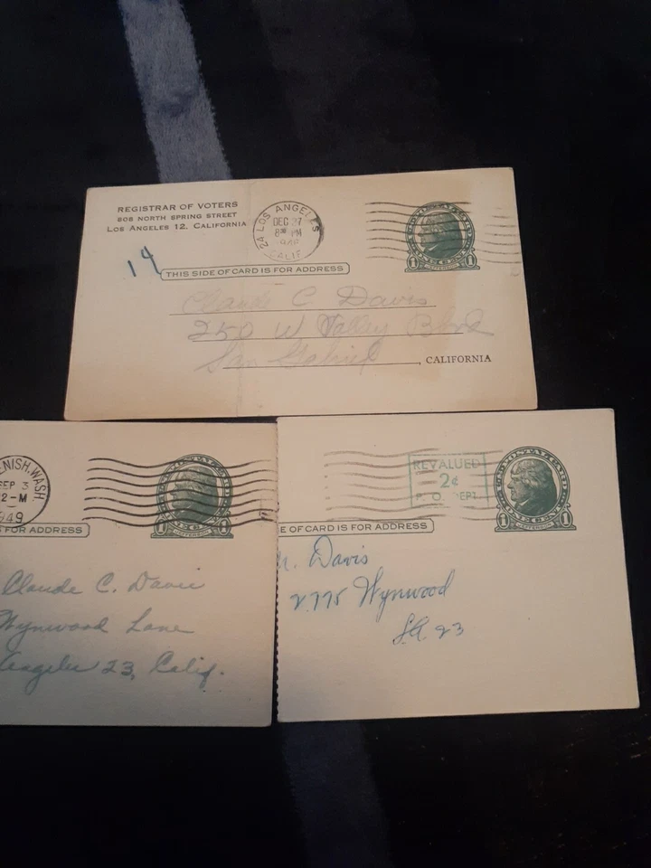 US Postal Card 1946-1949-1952  1cent Jefferson Stamp Card~$150.00EACH - Image 1 of 2