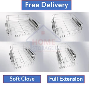 PULL OUT WIRE STORAGE BASKETS CUPBOARD LARDER KITCHEN FREE DELIVERY 300 - 900mm - Picture 1 of 30