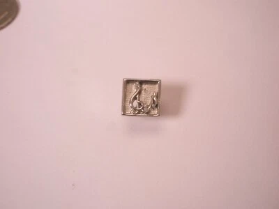 Sheet Music Silver Tone Vintage SWANK SMALL Tie Tack Lapel Pin clef note x96 - Image 1 of 4