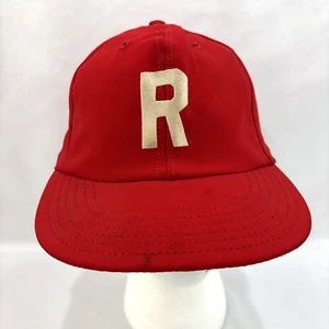 Vintage Nylon Blend Red Baseball Hat Cap Letter R Funkap Sz Large 7 1/4-7-3/8 - Imagen 1 de 8