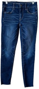 Pantalones de mezclilla ajustados súper elásticos al tobillo American Eagle con dobladillo crudo talla 2R 28x27 - Imagen 1 de 14